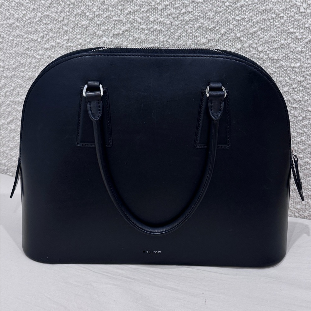 The Row Elegant Black Leather Shoulder Bag